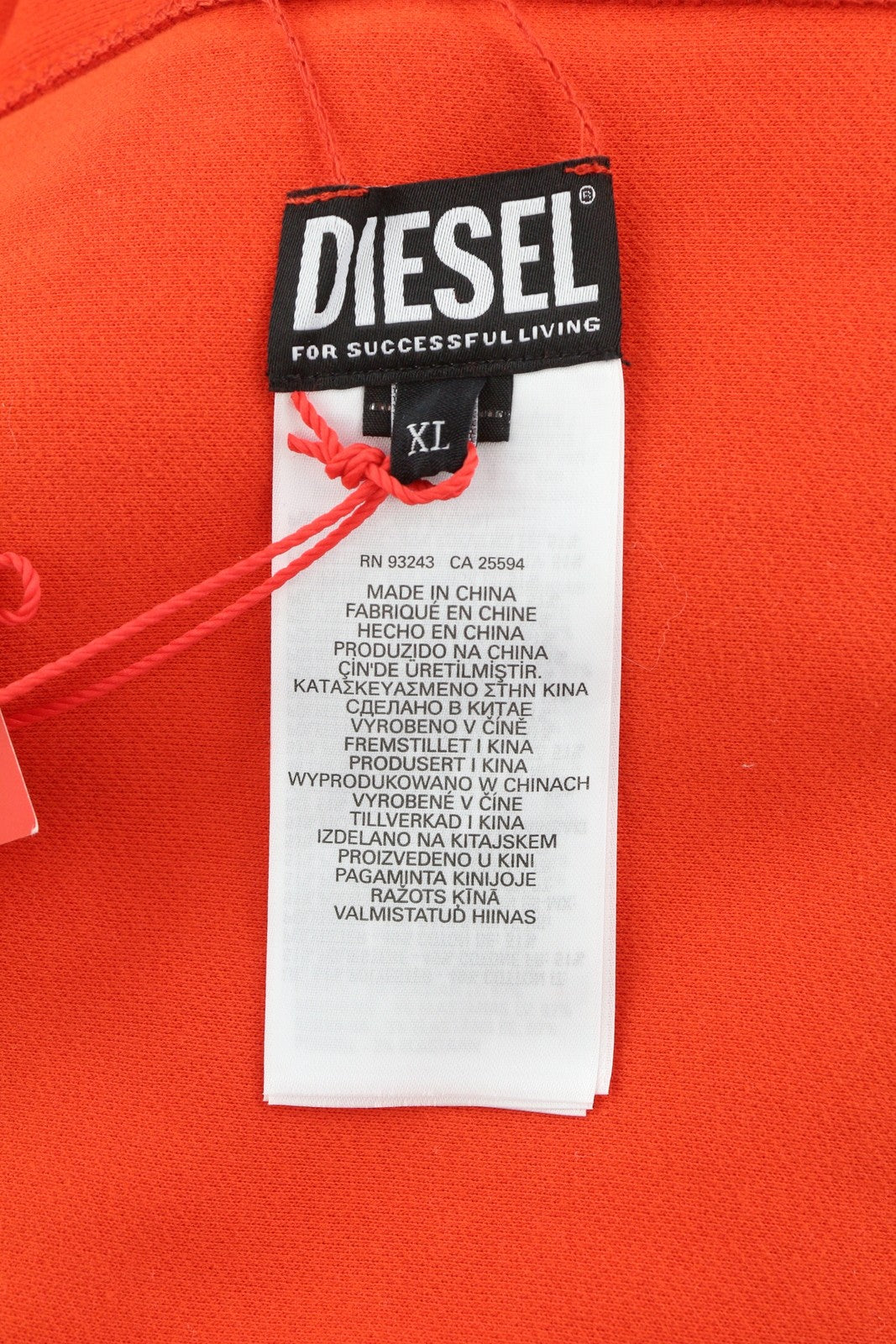 DIESEL S-Mast-Rev vyriškas džemperis, XL dydžio, oranžinis, megztinis su apvalia kaklu, pūkuotas, rekomenduojama kaina – 195 € 