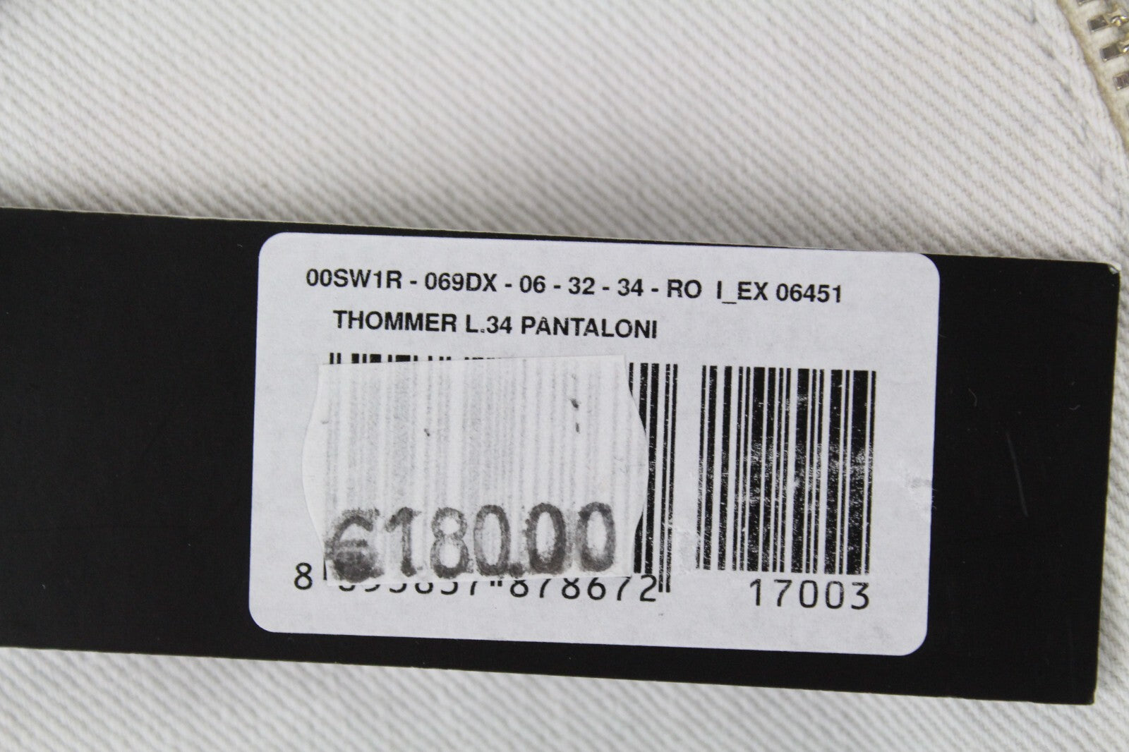 DIESEL Thommer 69DX Men Jeans W32/L34 Slim Skinny Ivory Aged Cotton Stretch Fit