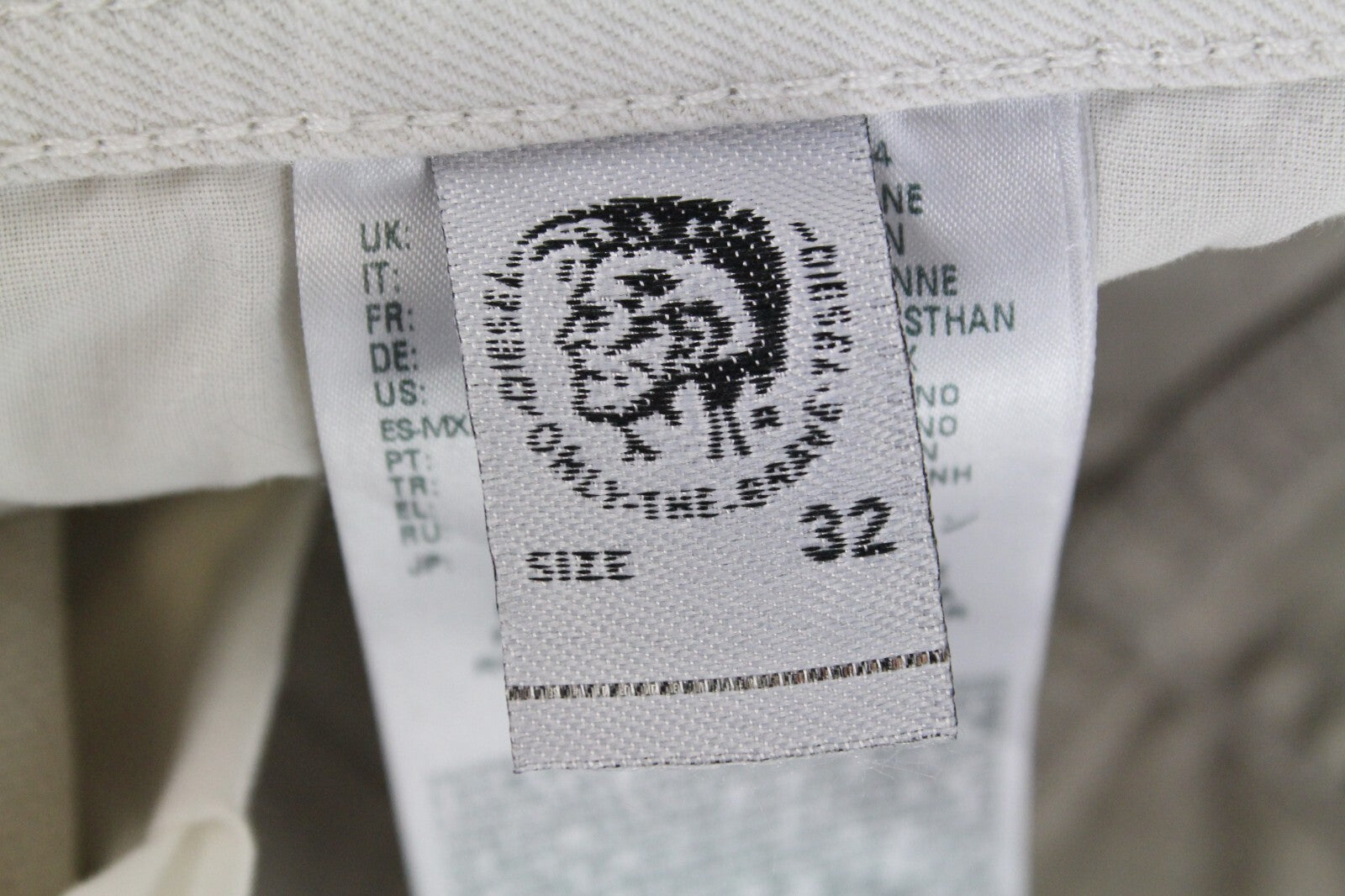 DIESEL Thommer 69DX Men Jeans W32/L34 Slim Skinny Ivory Aged Cotton Stretch Fit