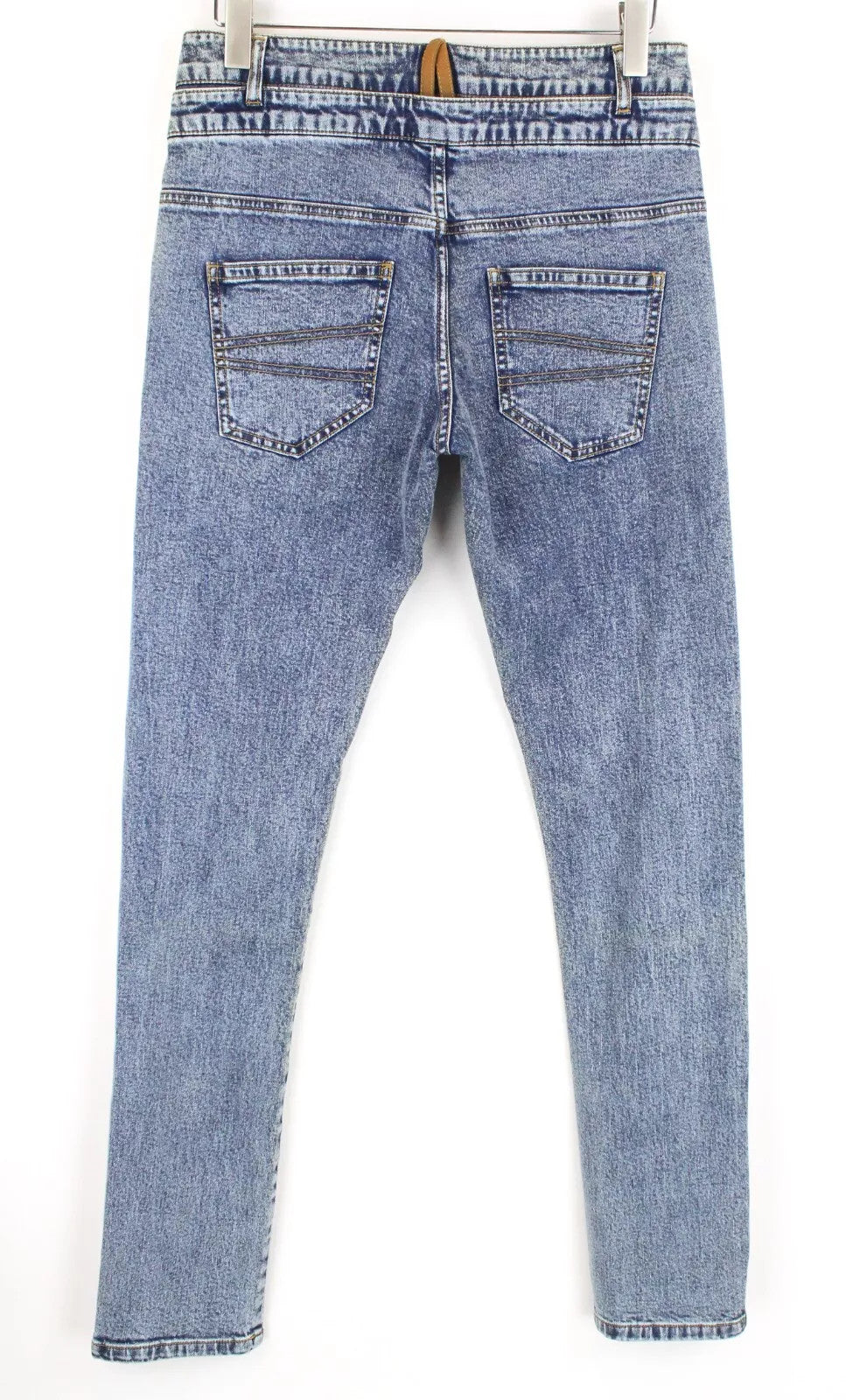 DESIGUAL Coll Men's W30 Blue Slim Washed Stretch Cotton Denim Zip Jeans