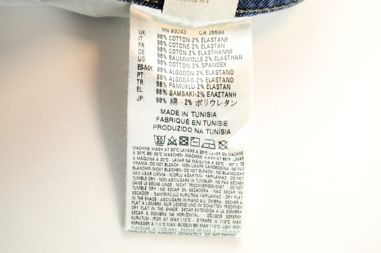 DIESEL Tepphar 0842H vyriški džinsai W40/L32 Slim Carrot Fit mėlyni medvilniniai skalbti džinsai 