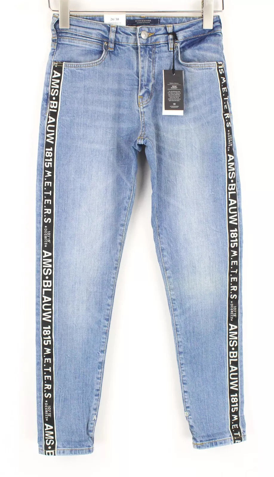 SCOTCH &amp; SODA Petit Ami W24/L30 Slim Fit moteriški tamprūs mėlyni džinsai 