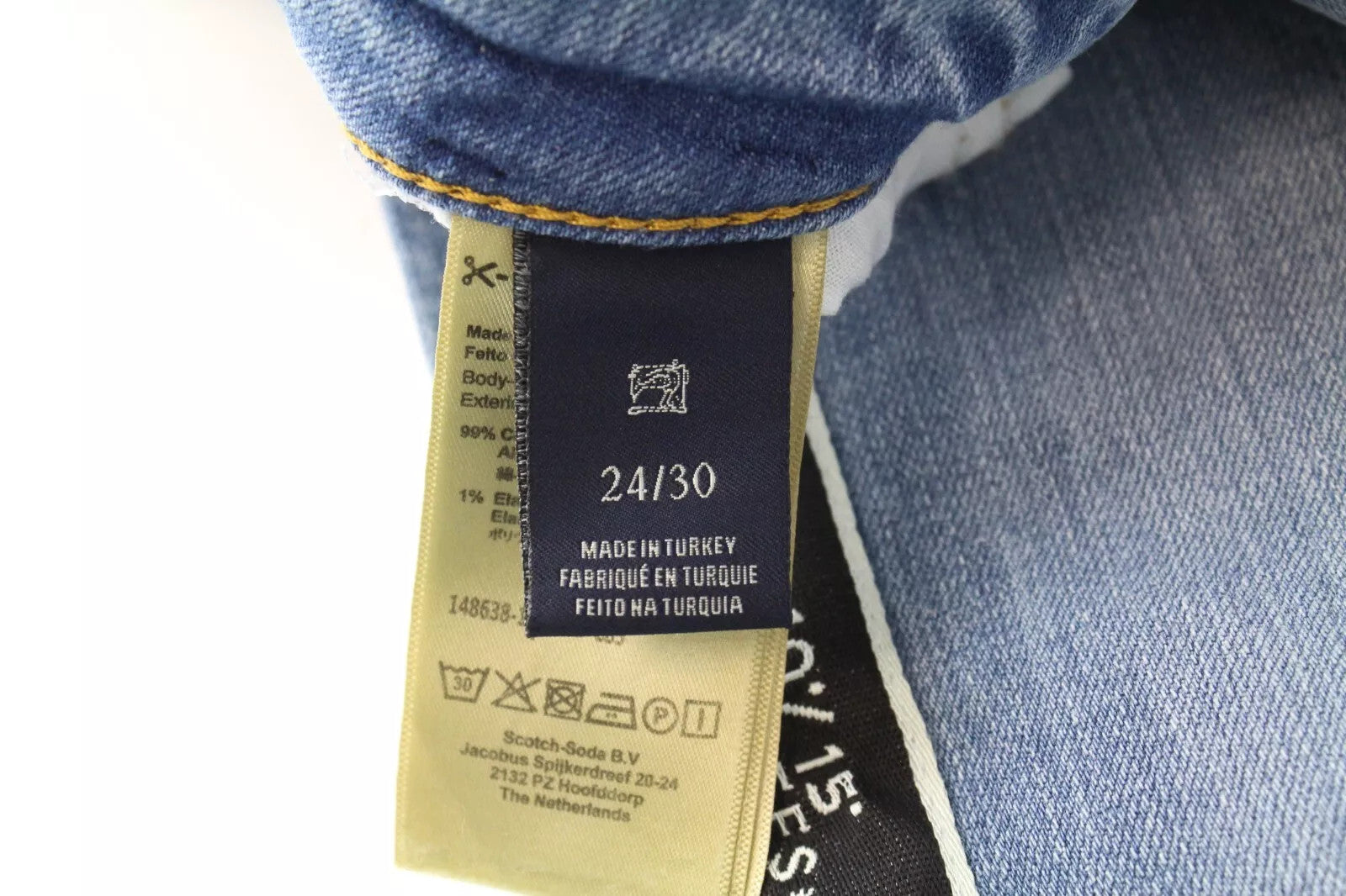 SCOTCH &amp; SODA Petit Ami W24/L30 Slim Fit moteriški tamprūs mėlyni džinsai 