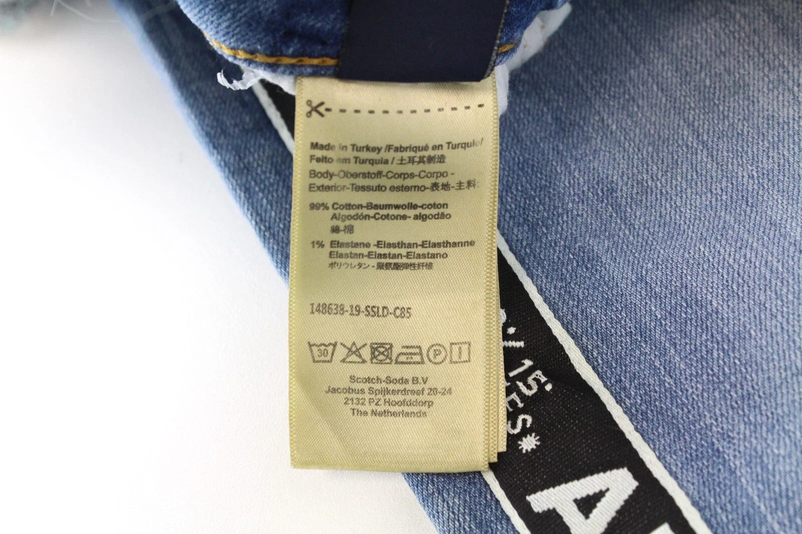 SCOTCH &amp; SODA Petit Ami W24/L30 Slim Fit moteriški tamprūs mėlyni džinsai 