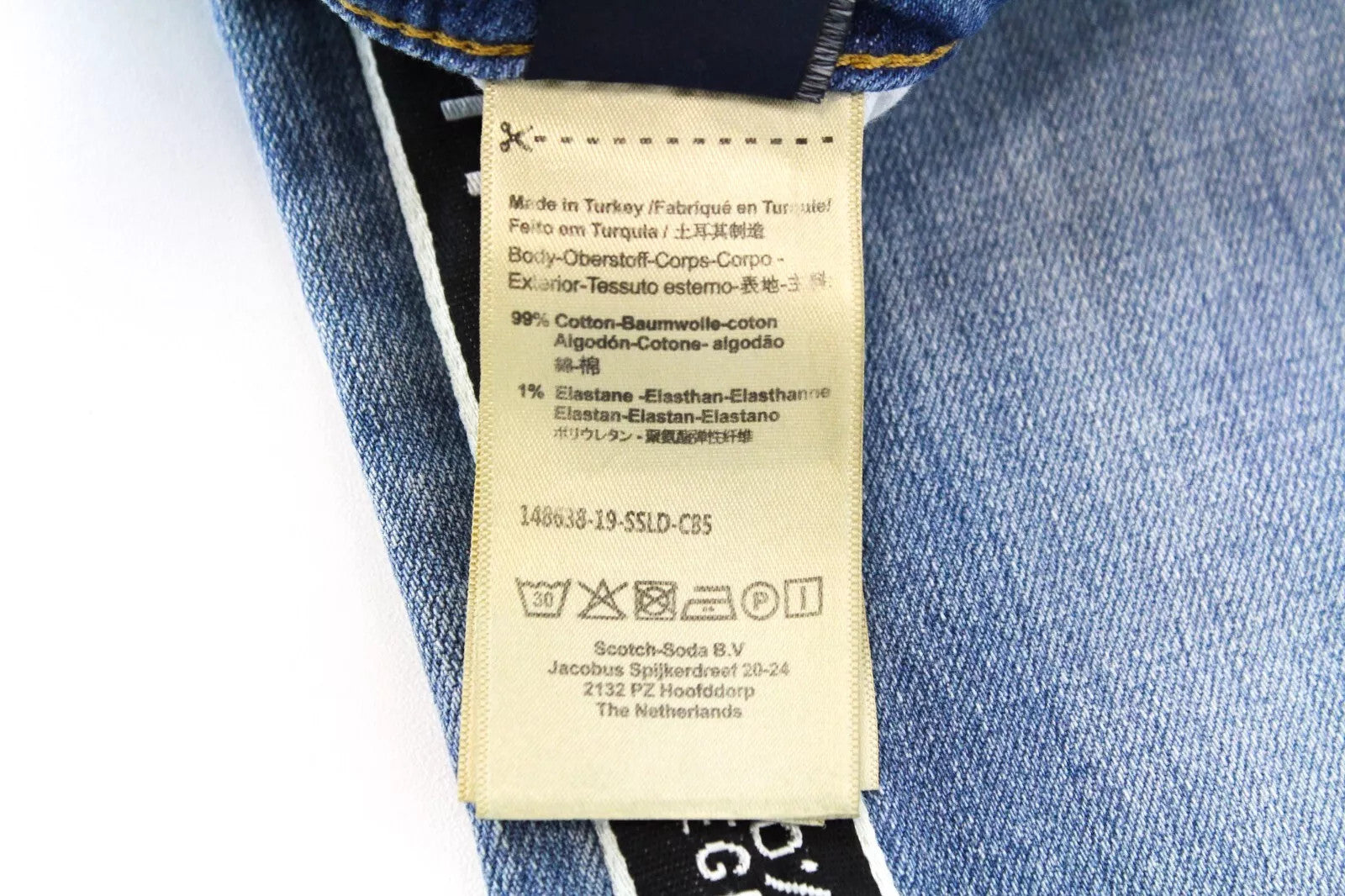 SCOTCH &amp; SODA Petit Ami W24/L32 moteriškos „Boyfriend“ plonos mėlynos tamprios džinsinės kelnės 