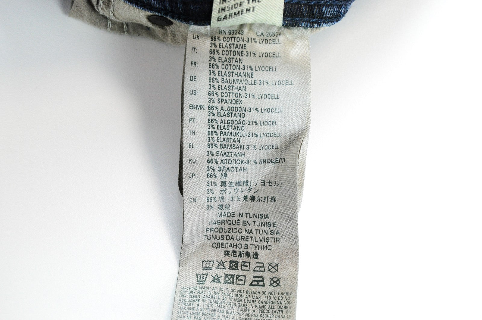 DIESEL Krayver R48XU vyriški džinsai W28/L32 Slim Carrot Fit medvilniniai tamprūs džinsai, mėlyni, skalbti 