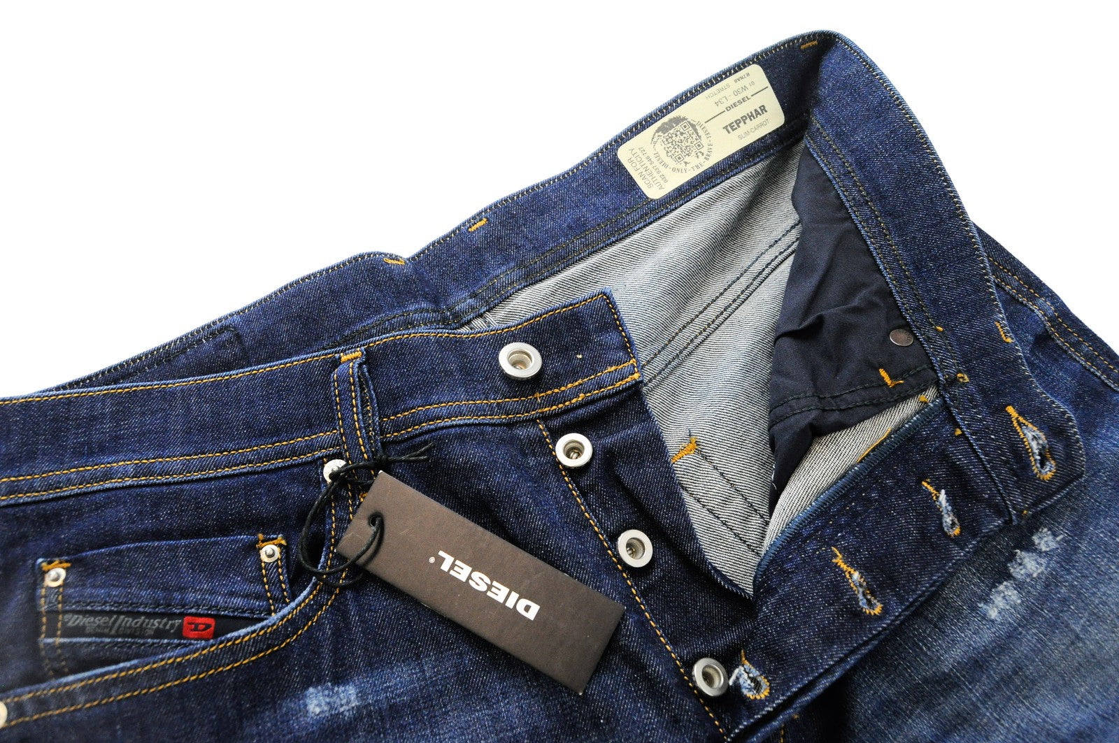 DIESEL Tepphar R7NA8 Mens Jeans W30 L34 Slim Carrot  Cotton Wash Blue Denim