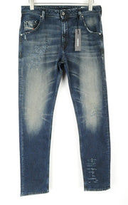 DIESEL Krayver R48XU vyriški džinsai W31/L32 Slim Carrot Fit mėlyni medvilniniai tamprūs džinsai skalbimui 