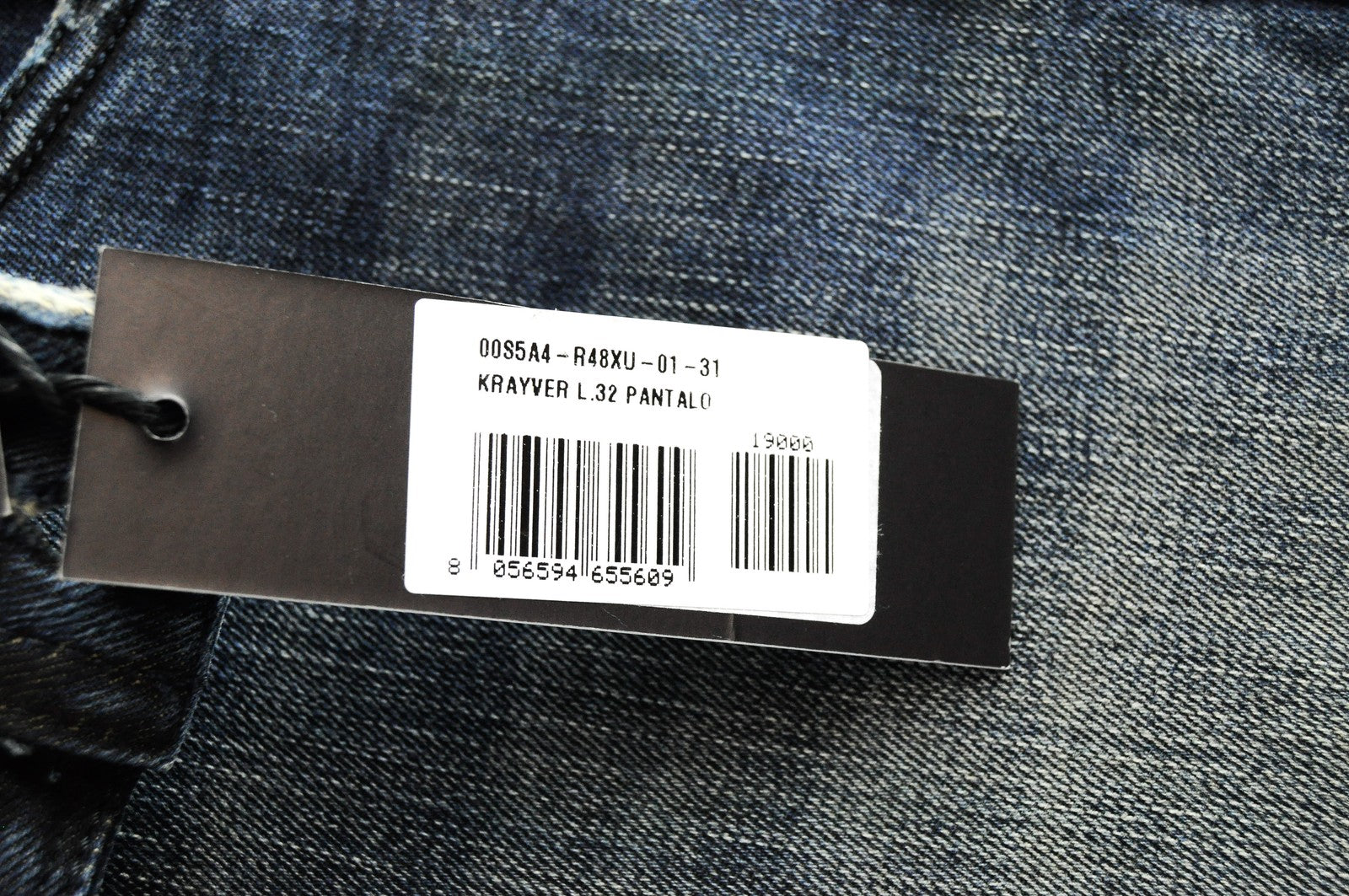 DIESEL Krayver R48XU vyriški džinsai W31/L32 Slim Carrot Fit mėlyni medvilniniai tamprūs džinsai skalbimui 