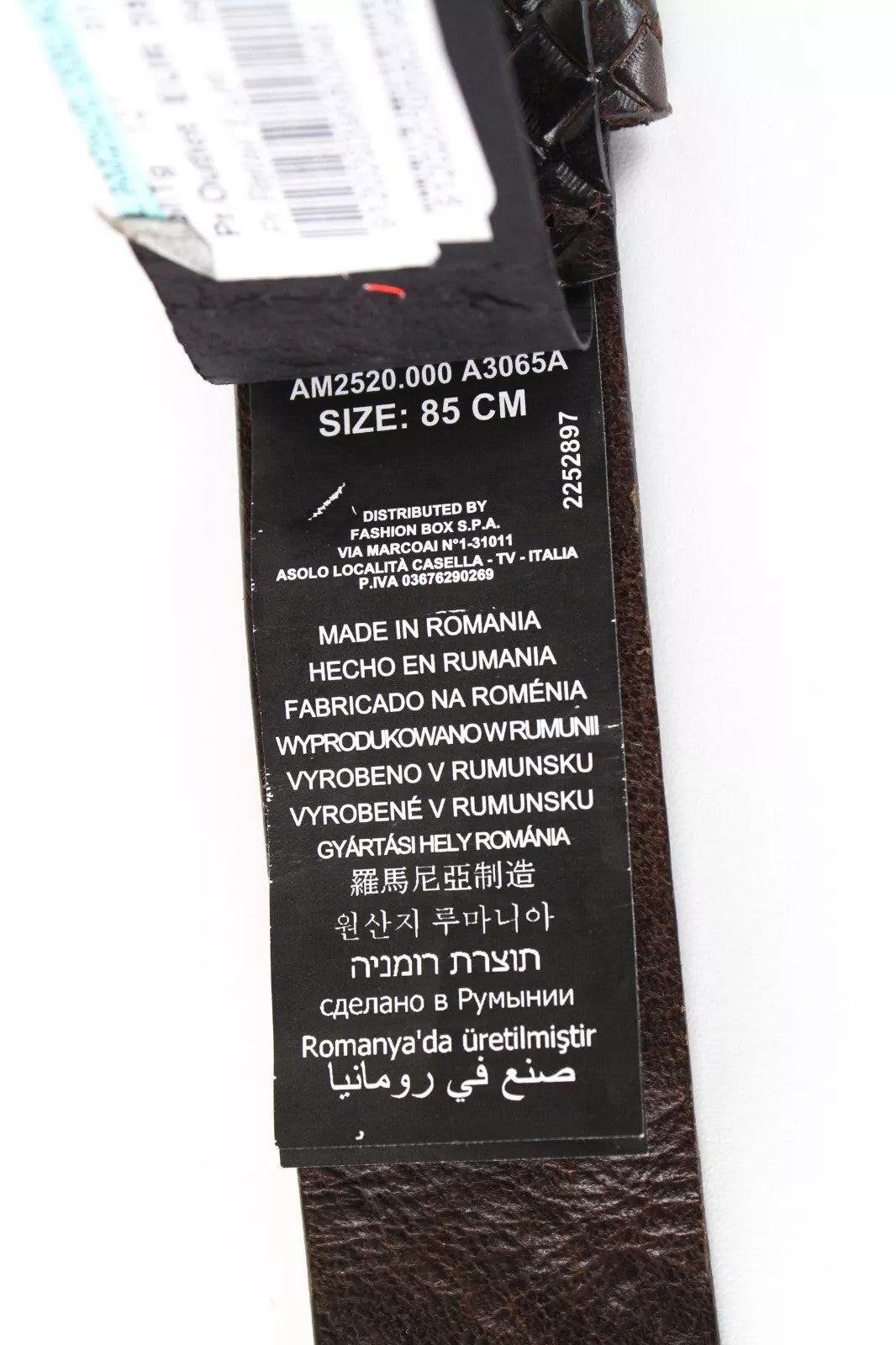 REPLAY rudas raštuotas karvės odos diržas, 85 cm, vyriškas su sagtimi 