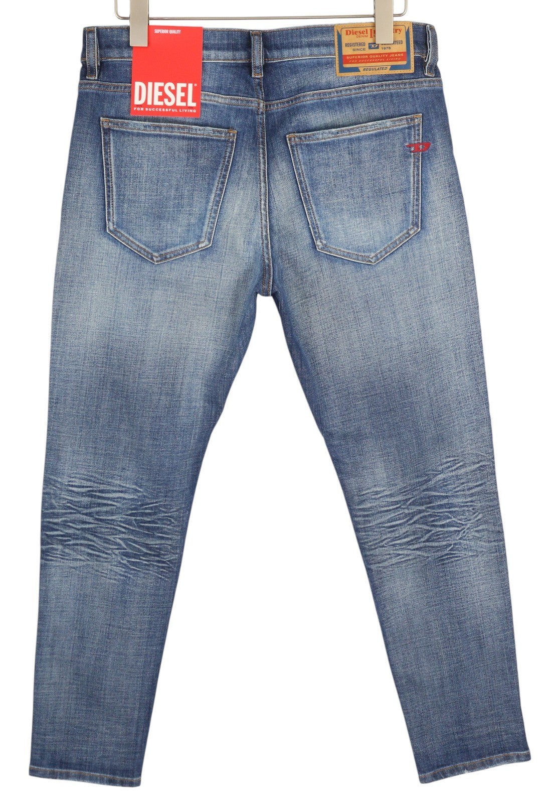 DIESEL 2019 D-Strukt 0DQAE vyriški džinsai W34/L34 Slim Fade Effect Denim, rekomenduojama kaina 175 € 