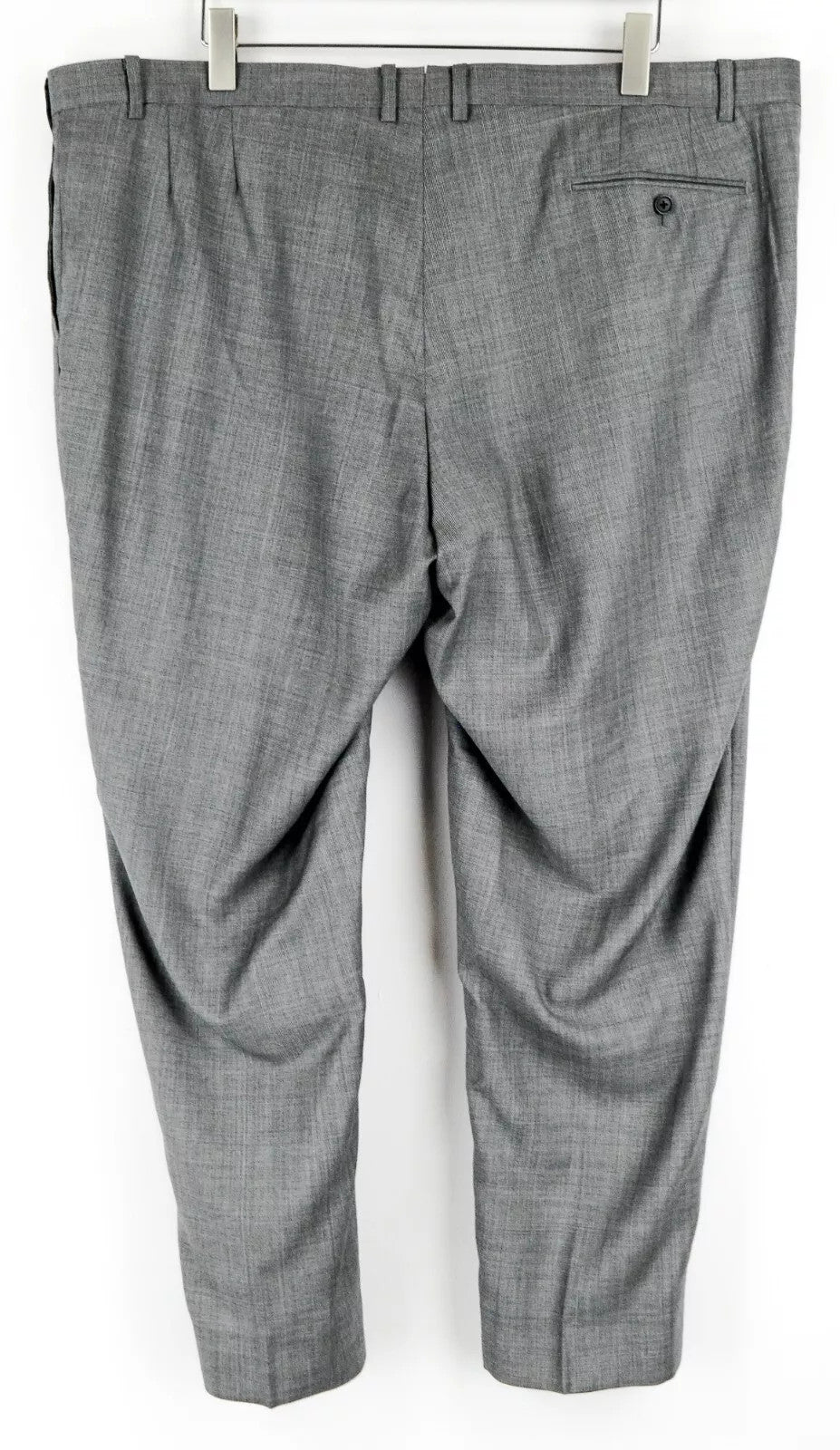 SUITSUPPLY Lazio Grey Wool UK54S Men's Pleated Lined Dress Formal Trousers