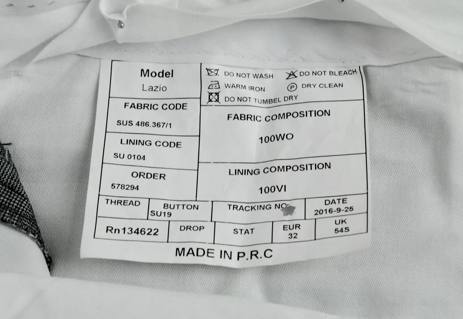 SUITSUPPLY Lazio Grey Wool UK54S Men's Pleated Lined Dress Formal Trousers