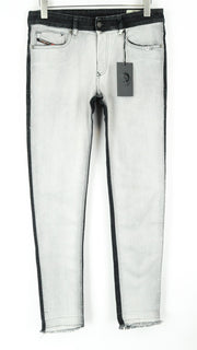 DIESEL Sleenker-X-SP 082AX vyriški džinsai W31/L32 skalbtos pilkos spalvos, ploni, tamprūs. 