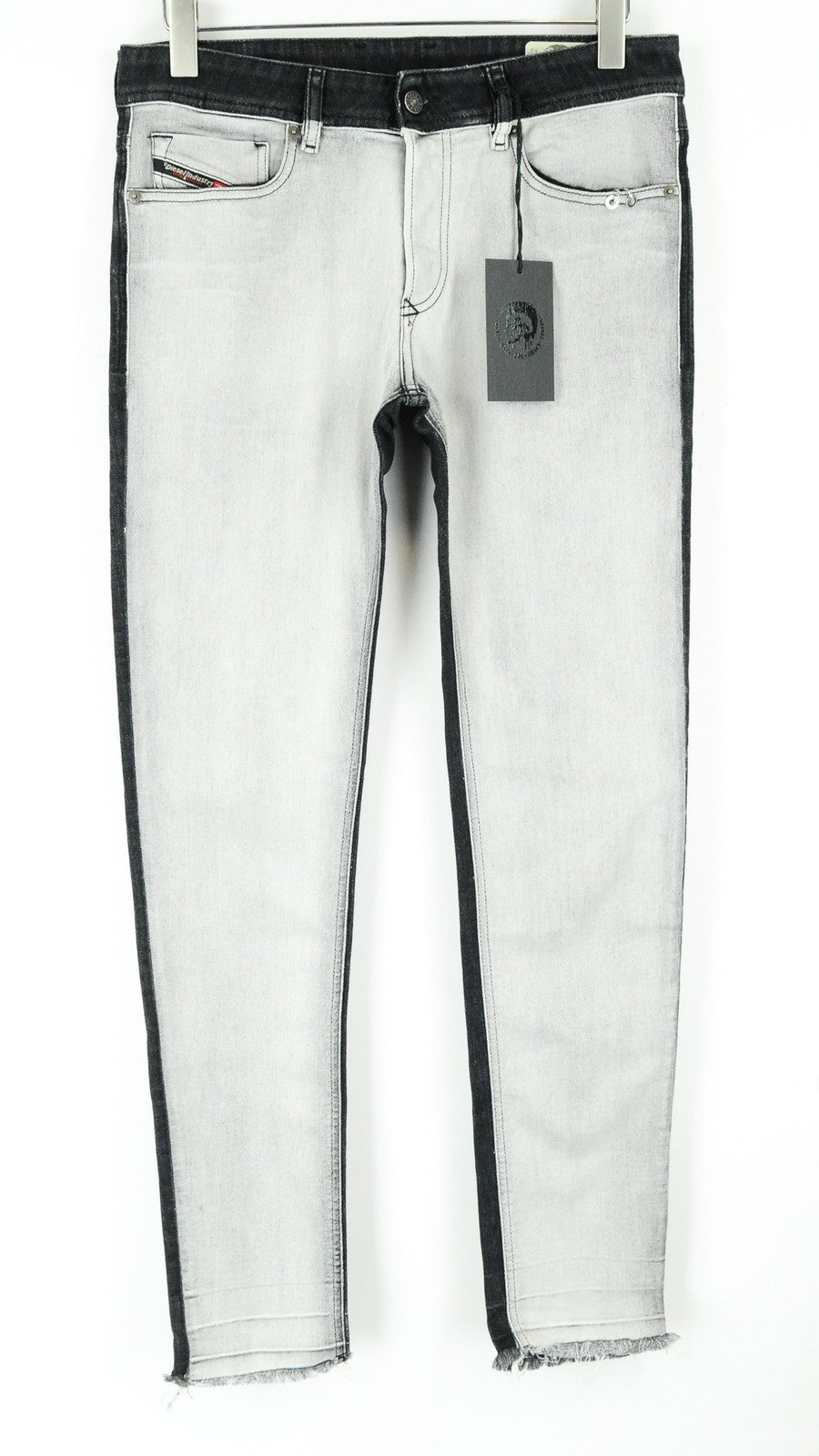 DIESEL Sleenker-X-SP 082AX vyriški džinsai W31/L32 skalbtos pilkos spalvos, ploni, tamprūs. 