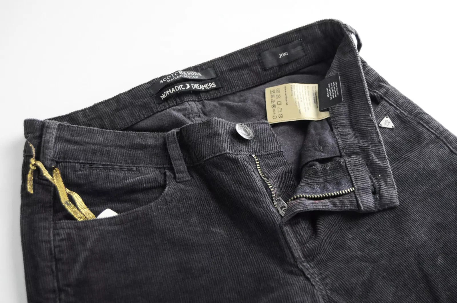 MAISON SCOTCH Joni moteriškos kelnės W25 medvilnės tamprės platėjančios tamsiai pilkos 