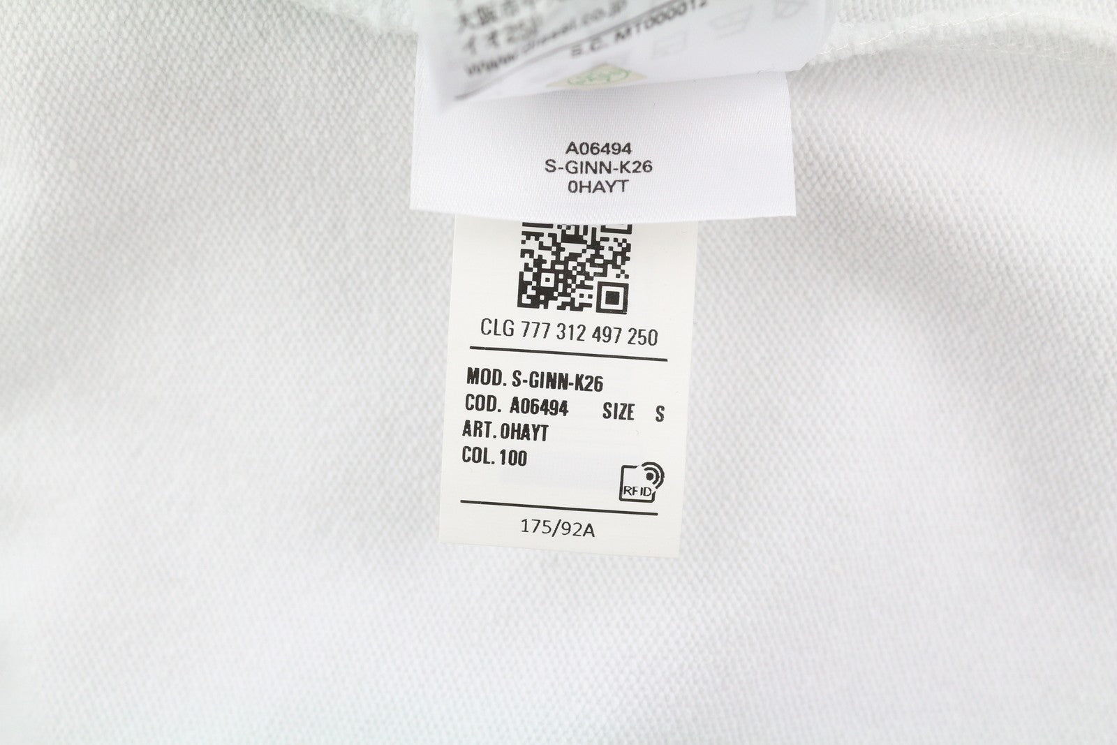 DIESEL S-Ginn-K26 vyriškas džemperis su apvalia kaklo iškirpte, baltas, S dydžio, su priekine kaina – 110 € 