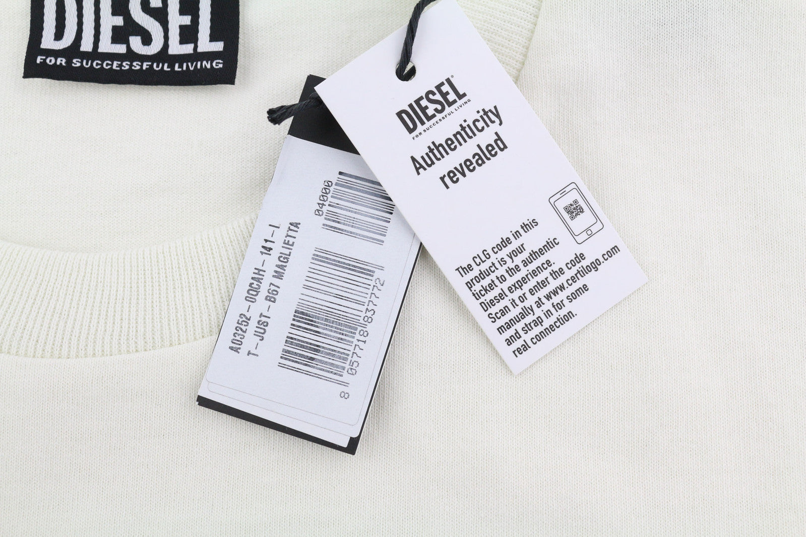 DIESEL T-Just-B67 vyriški marškinėliai su trumpomis rankovėmis, apvalia apykakle, logotipu ir trikotažu. Rekomenduojama kaina – 60 €. 