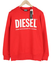 DIESEL S-Girk-Ecologo vyriškas džemperis M, raudonas, megztinis su apvalia kaklo iškirpte ir logotipu priekyje, rekomenduojama kaina – 125 € 