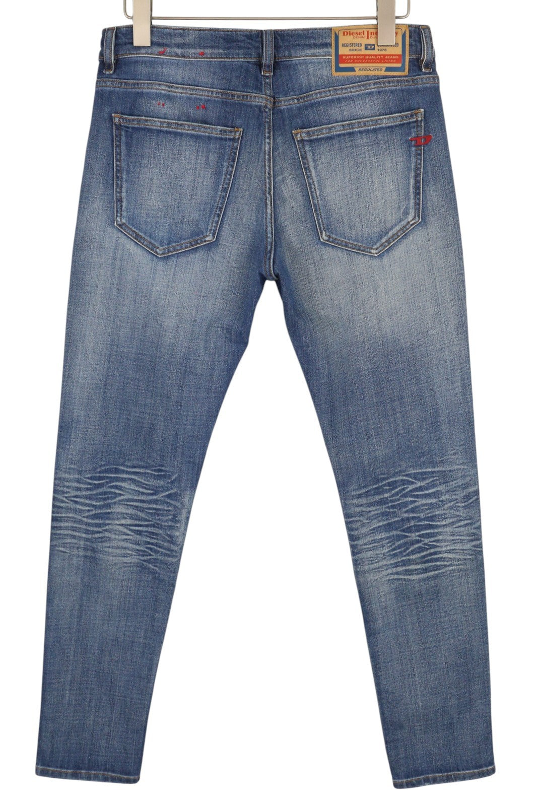 DIESEL 2019 D-Strukt 0DQAE vyriški džinsai W32/L32 Slim Fade Effect Denim, rekomenduojama kaina 175 € 