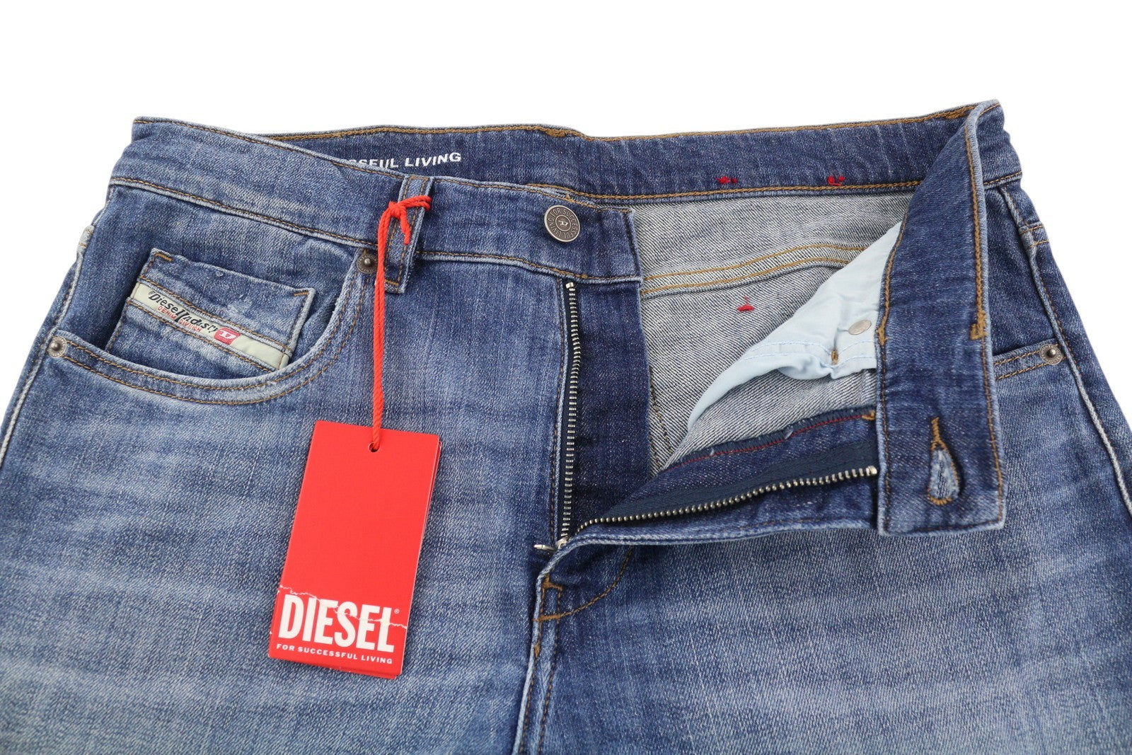 DIESEL 2019 D-Strukt 0DQAE vyriški džinsai W32/L32 Slim Fade Effect Denim, rekomenduojama kaina 175 € 