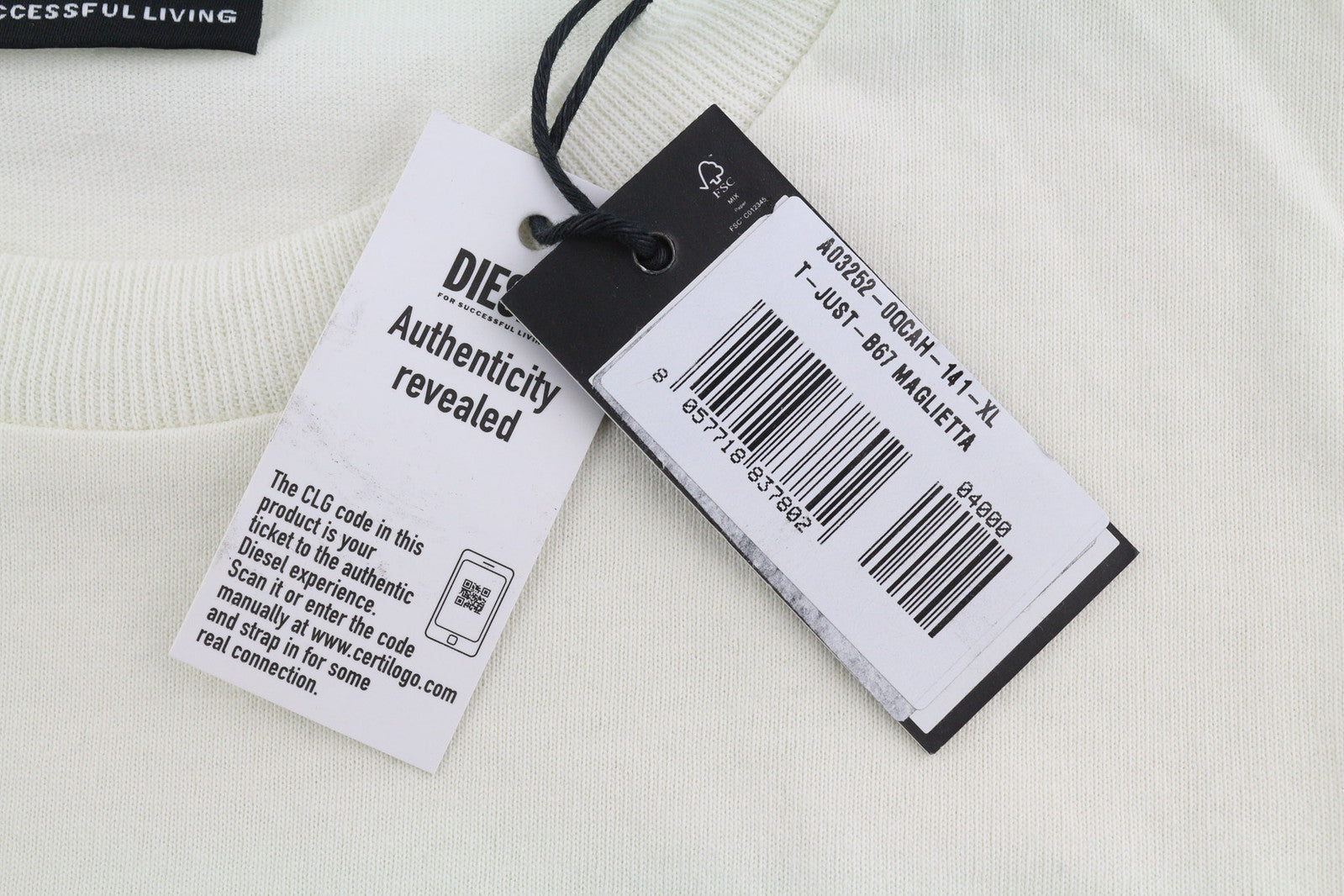 DIESEL T-Just-B67 vyriški marškinėliai su trumpomis rankovėmis, apvalia apykakle ir logotipu, trikotažas, rekomenduojama kaina – 60 € 