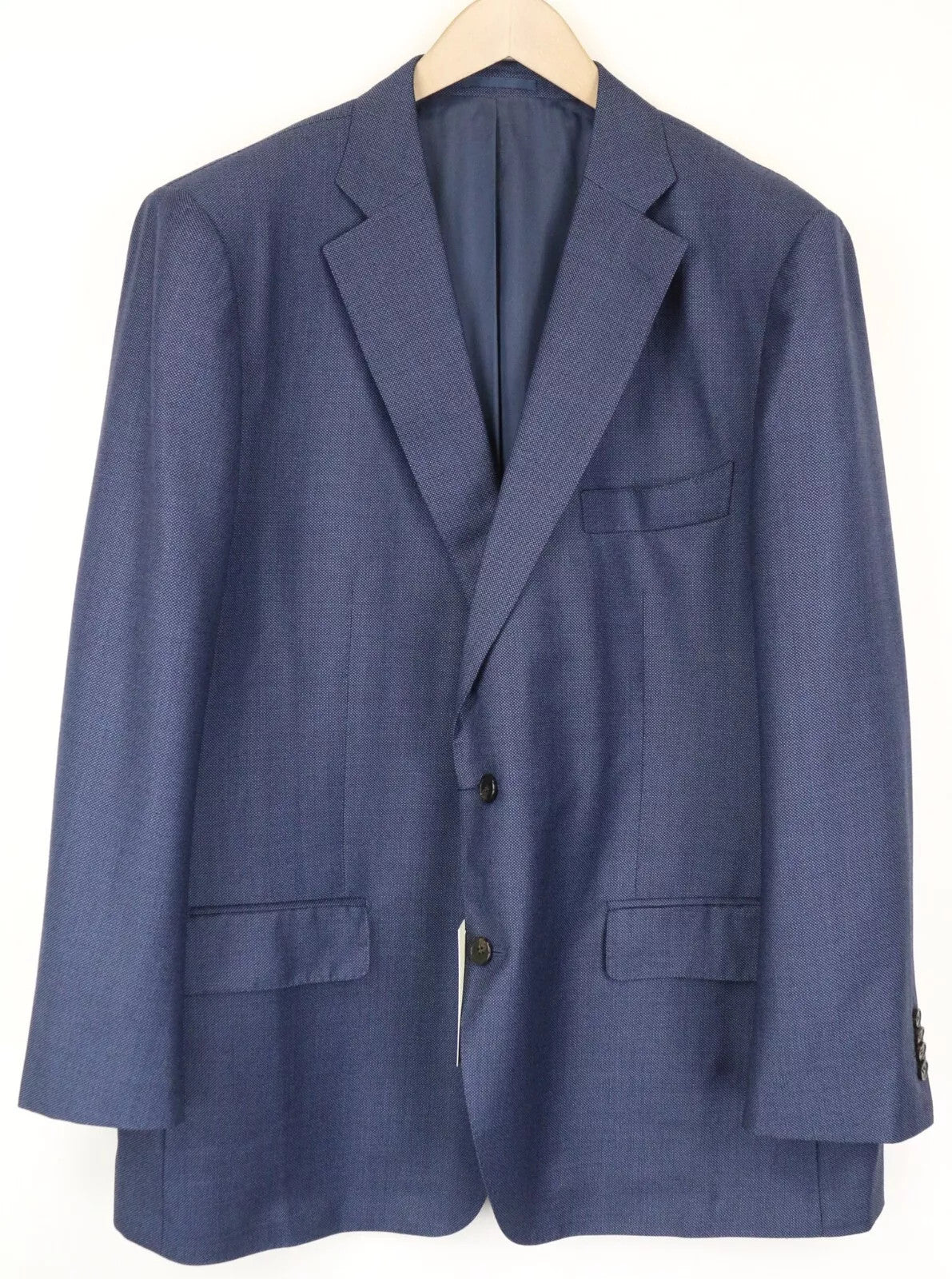 SUITSUPPLY Lazio Men's Blazer UK54S Blue Pure Wool Single-Breasted Formal
