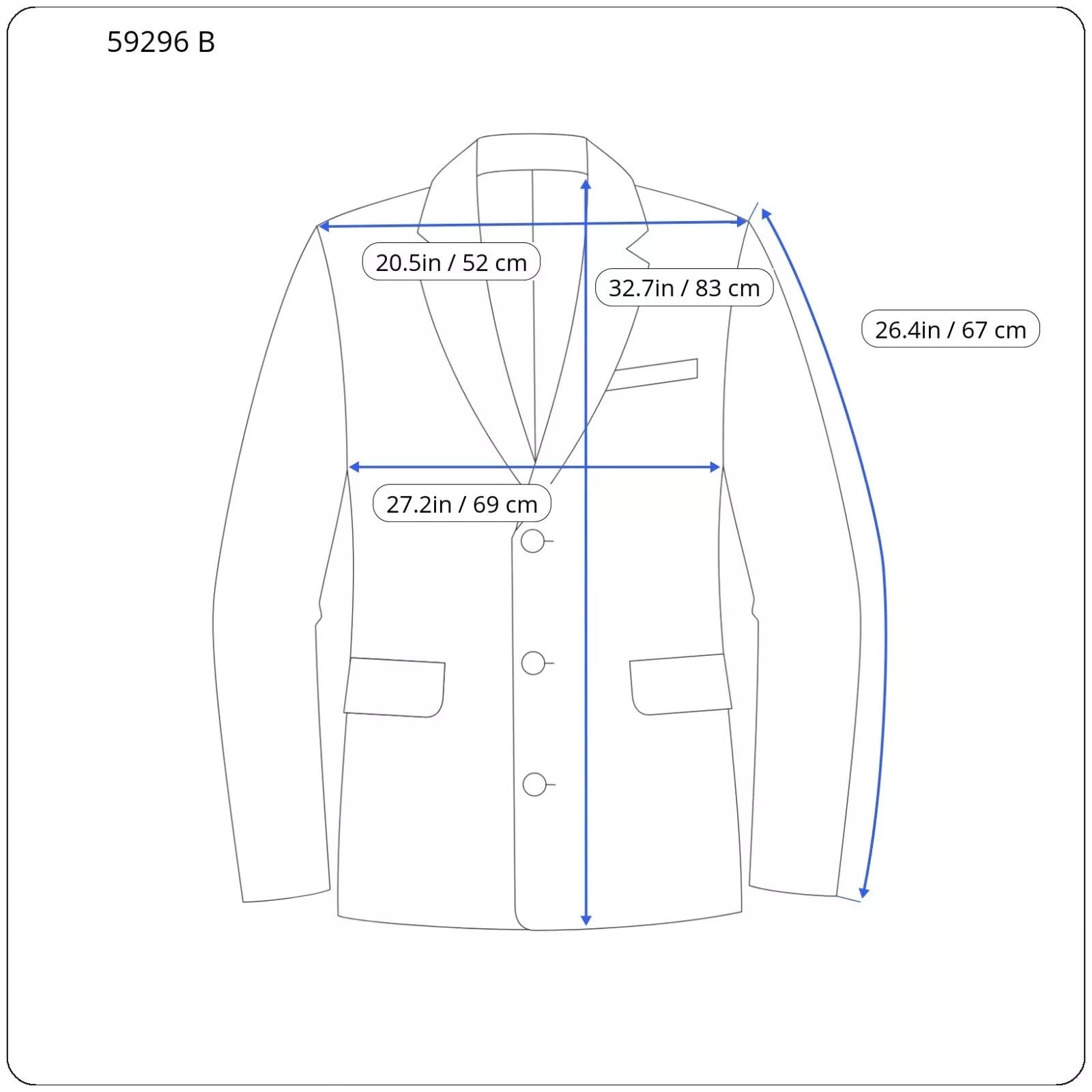 SUITSUPPLY Lazio Men's Blazer UK54S Blue Pure Wool Single-Breasted Formal