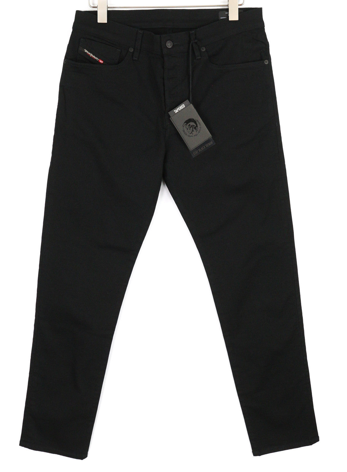 DIESEL D-Fining 0688H vyriški džinsai W33/L34, juodi, su sagomis, siaurėjantys, tamprūs. 