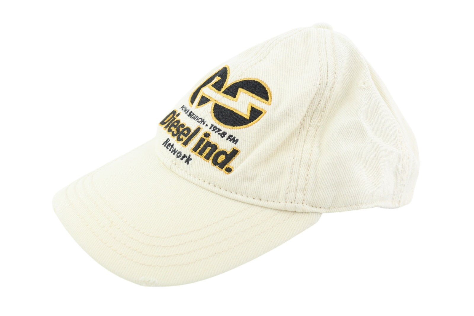 DIESEL C-Syom Men Cap OS White Baseball Embroidered Logo Light Cotton Unisex