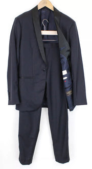 SUITSUPPLY Lazio Men's Suit UK34 Navy Tux Wool Single-Breasted Lined
