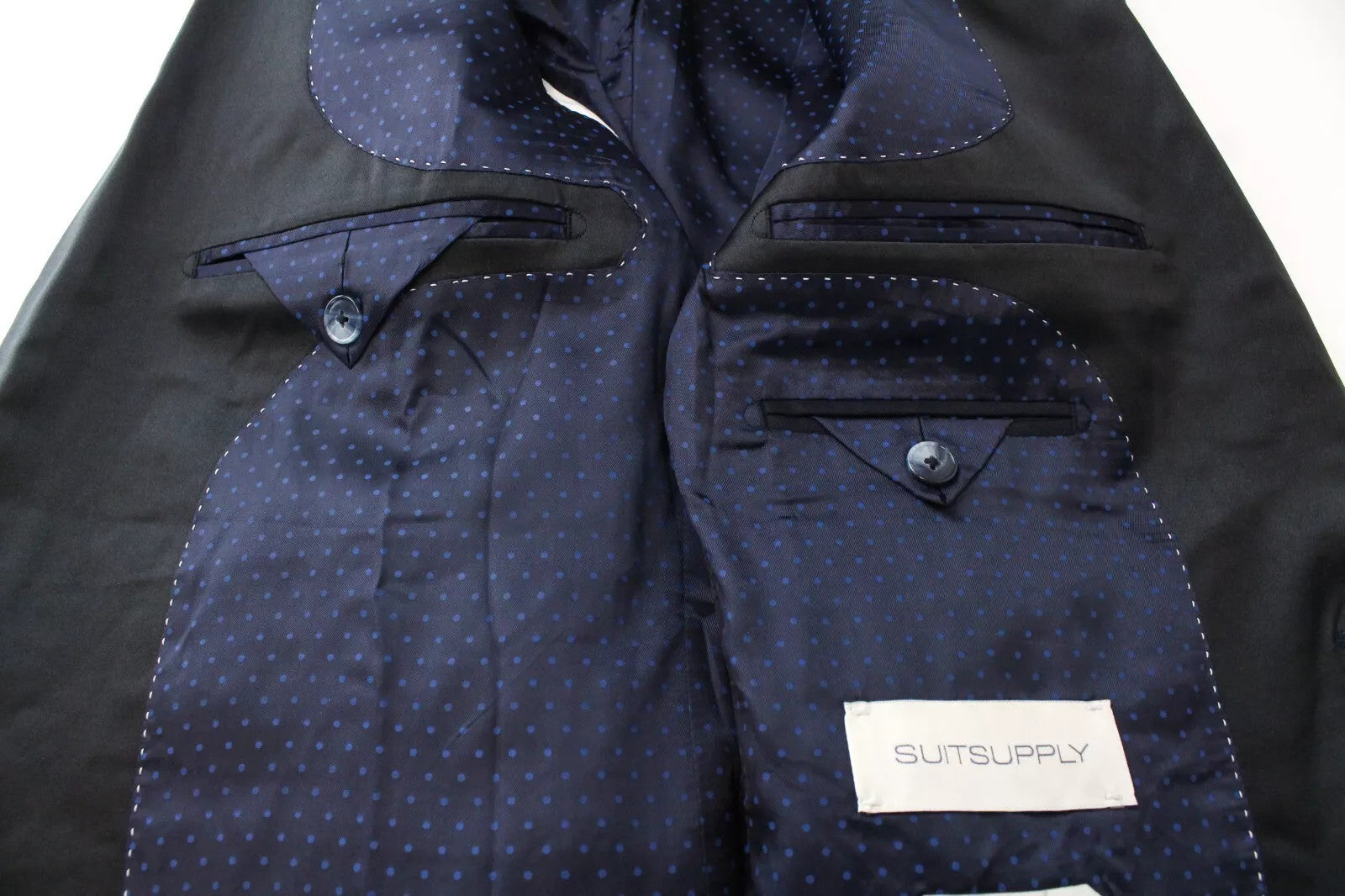 SUITSUPPLY Lazio Men's Suit UK34 Navy Tux Wool Single-Breasted Lined