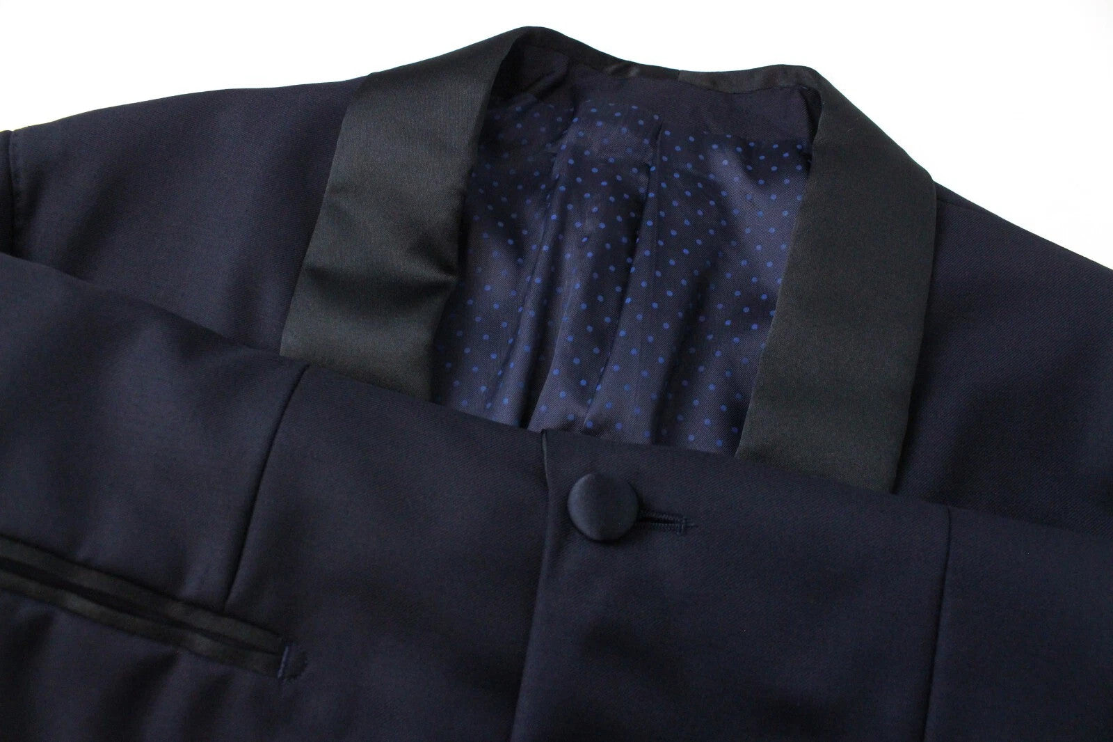 SUITSUPPLY Lazio Men's Suit UK34 Navy Tux Wool Single-Breasted Lined