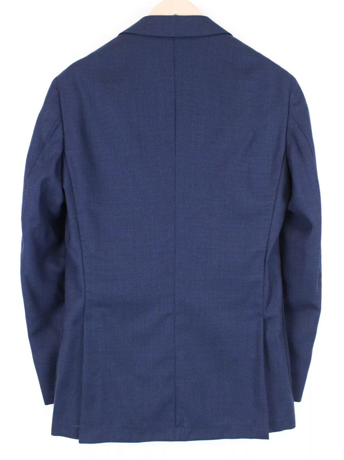 SUITSUPPLY vyriškas švarkas „Havana“ su mėlyna vilnone apykakle, vienaeilis, UK34R 