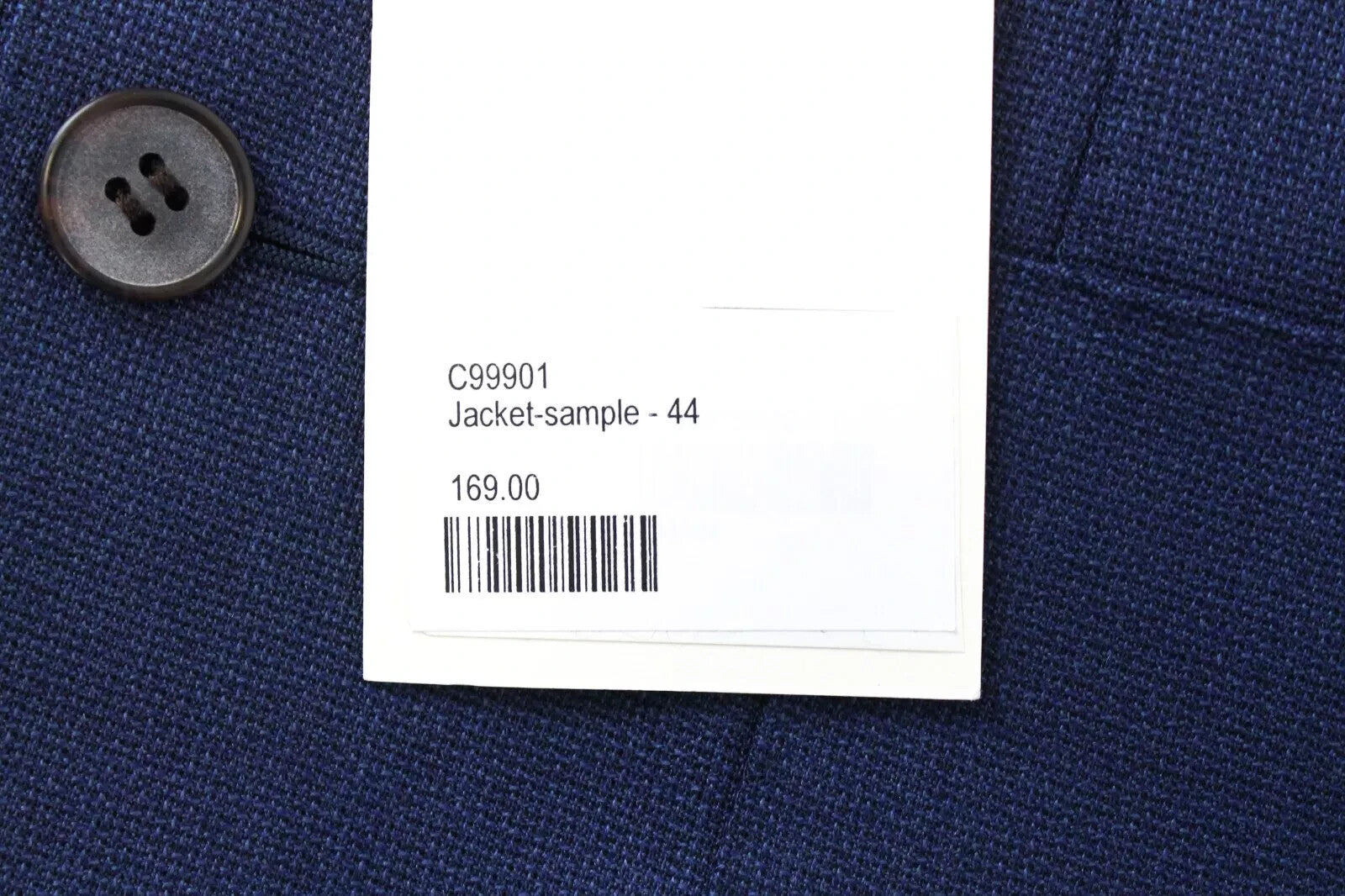 SUITSUPPLY vyriškas švarkas „Havana“ su mėlyna vilnone apykakle, vienaeilis, UK34R 