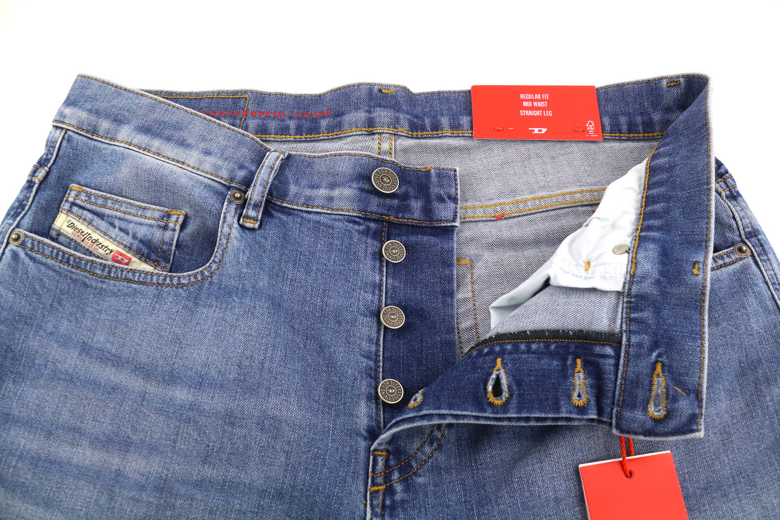 DIESEL 2020 D-Viker 0EHAJ vyriški džinsai W32/L30 vidutinio juosmens, įprasto kirpimo, tiesios klešnės 