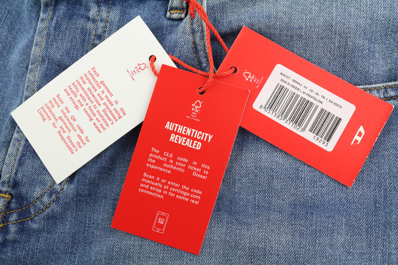 DIESEL 2020 D-Viker 0EHAJ vyriški džinsai W32/L30 vidutinio juosmens, įprasto kirpimo, tiesios klešnės 