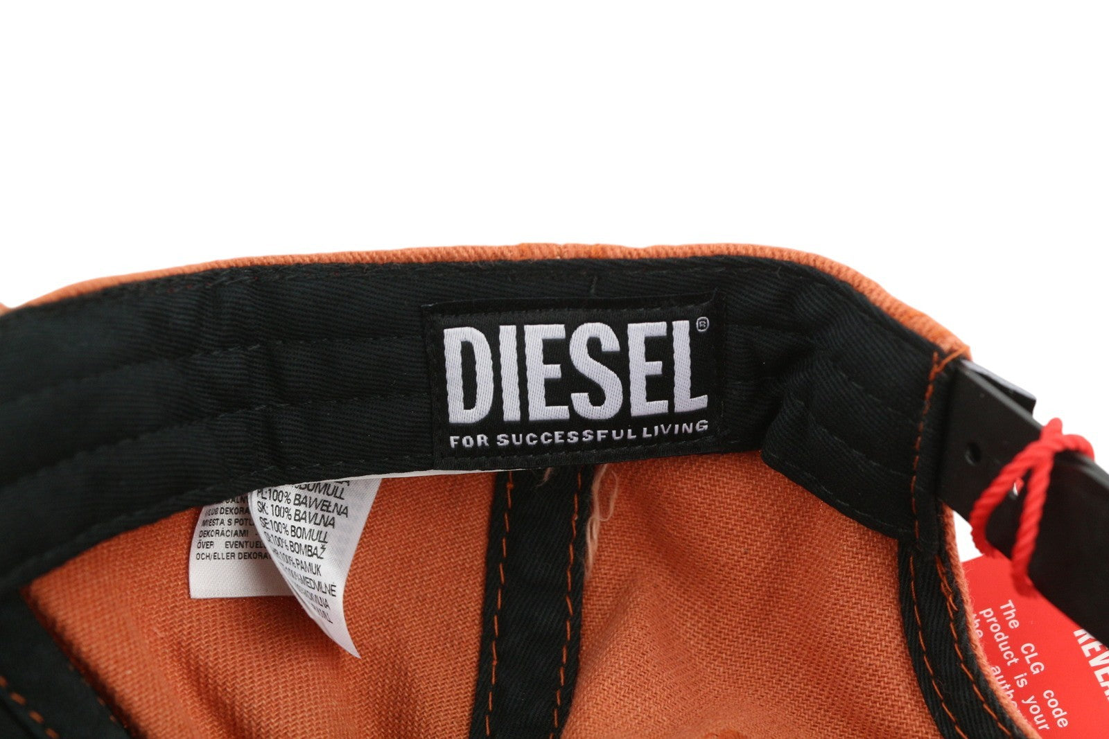 DIESEL C-Syom vyriška kepurė su oranžine beisbolo kepure, išsiuvinėtu logotipu ir medvilniniu logotipu, unisex 