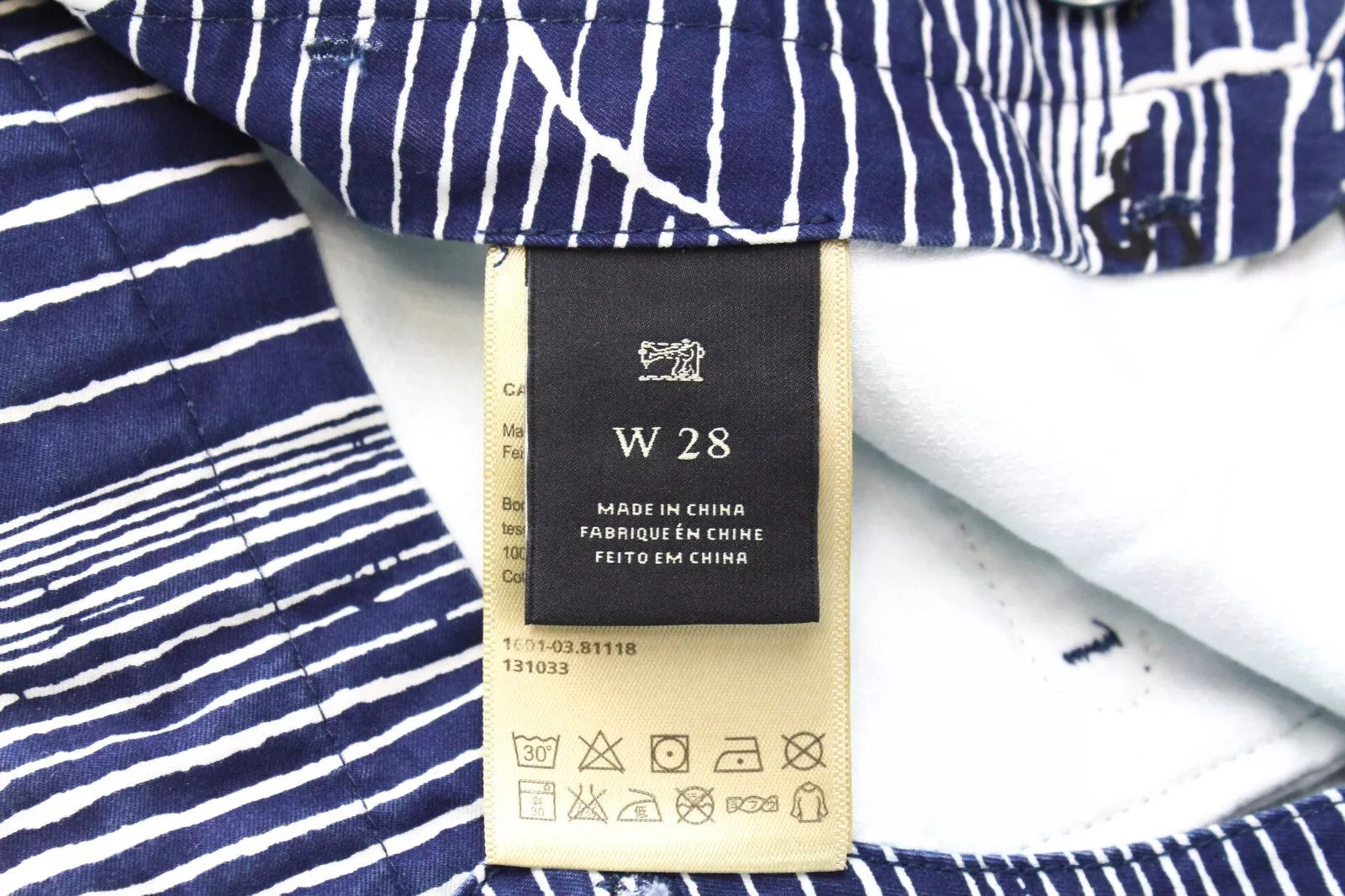 SCOTCH & SODA Ams Couture Men's Shorts W28 Blue Cotton Dyed Patterned