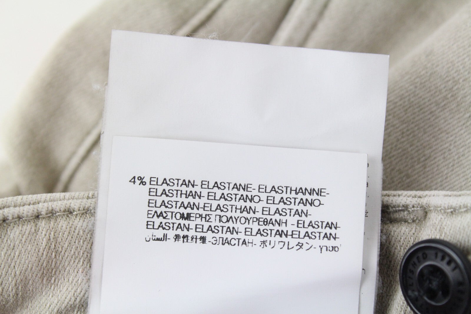 REPLAY Lehoen Men Chinos W27 Beige Cotton Hyperflex Washed Stretch Trousers