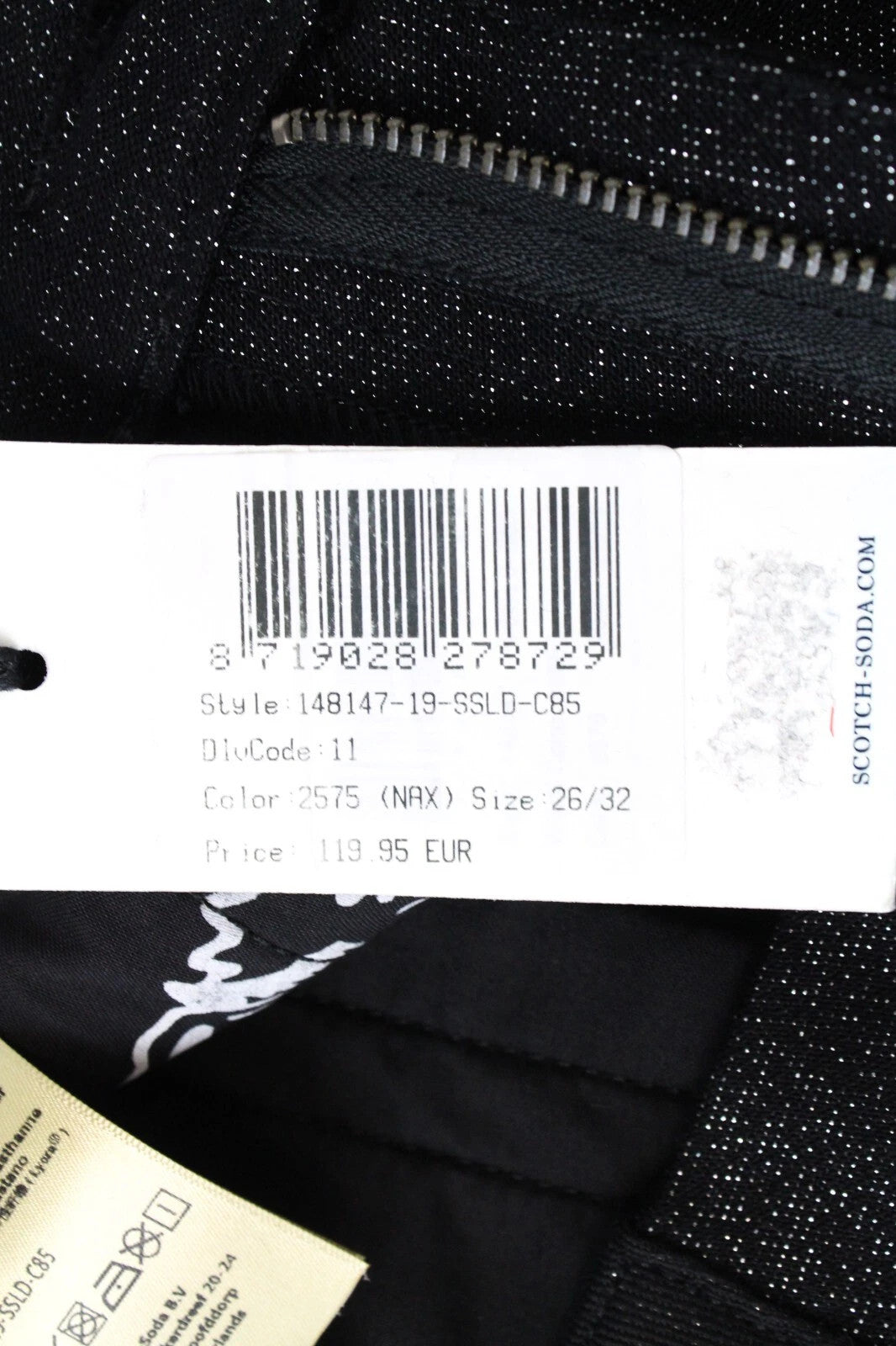 SCOTCH & SODA Ams Blauw Women's Trousers W26/L32 Black Stretch Cotton Blend