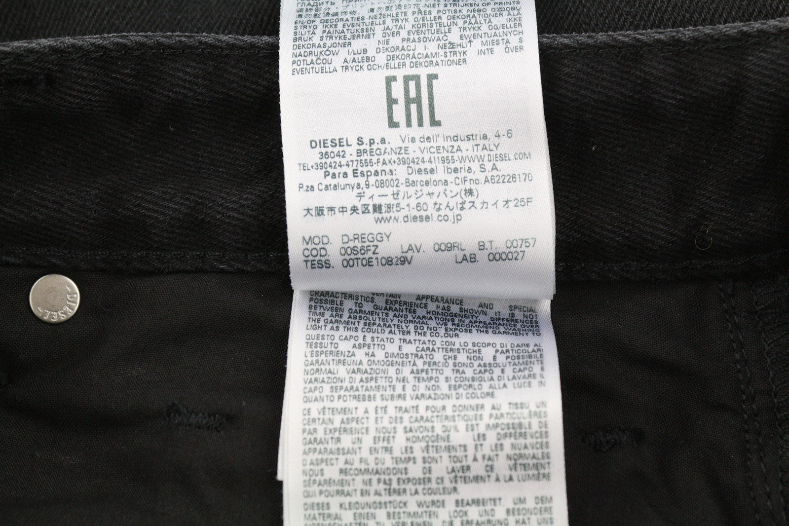 DIESEL D-Reggy 009RL Women Jeans W30/L30 Straight Regular Waist Zipper Denim