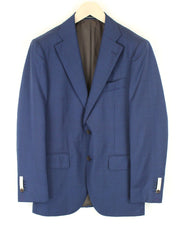 SUITSUPPLY Lazio vyriškas švarkas UK38R super vilnonis plonas mėlynas languotas audinys 