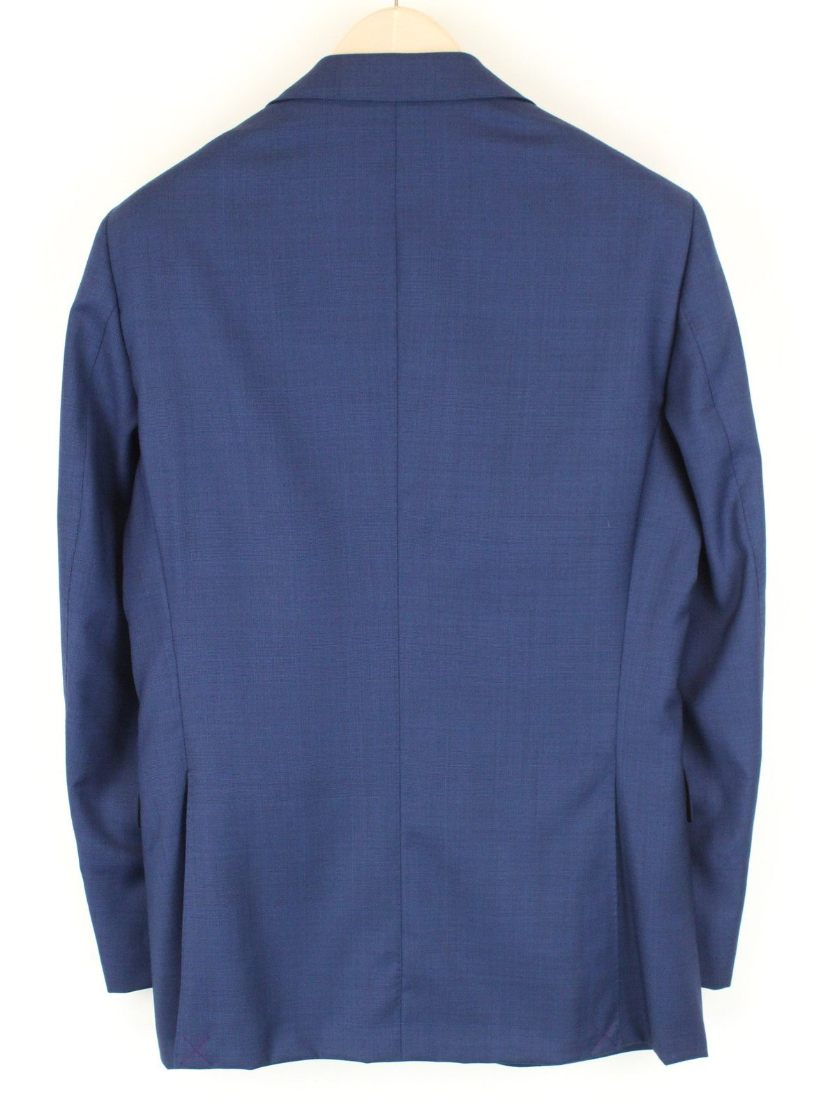 SUITSUPPLY Lazio vyriškas švarkas UK38R super vilnonis plonas mėlynas languotas audinys 