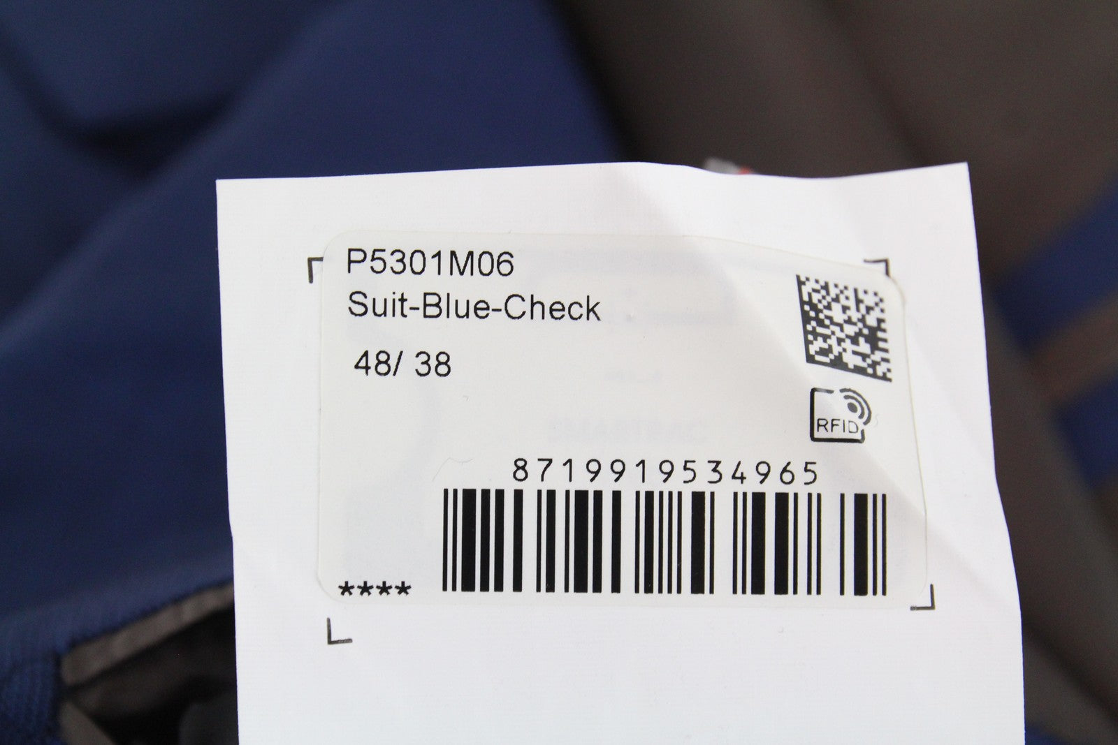 SUITSUPPLY Lazio vyriškas švarkas UK38R super vilnonis plonas mėlynas languotas audinys 