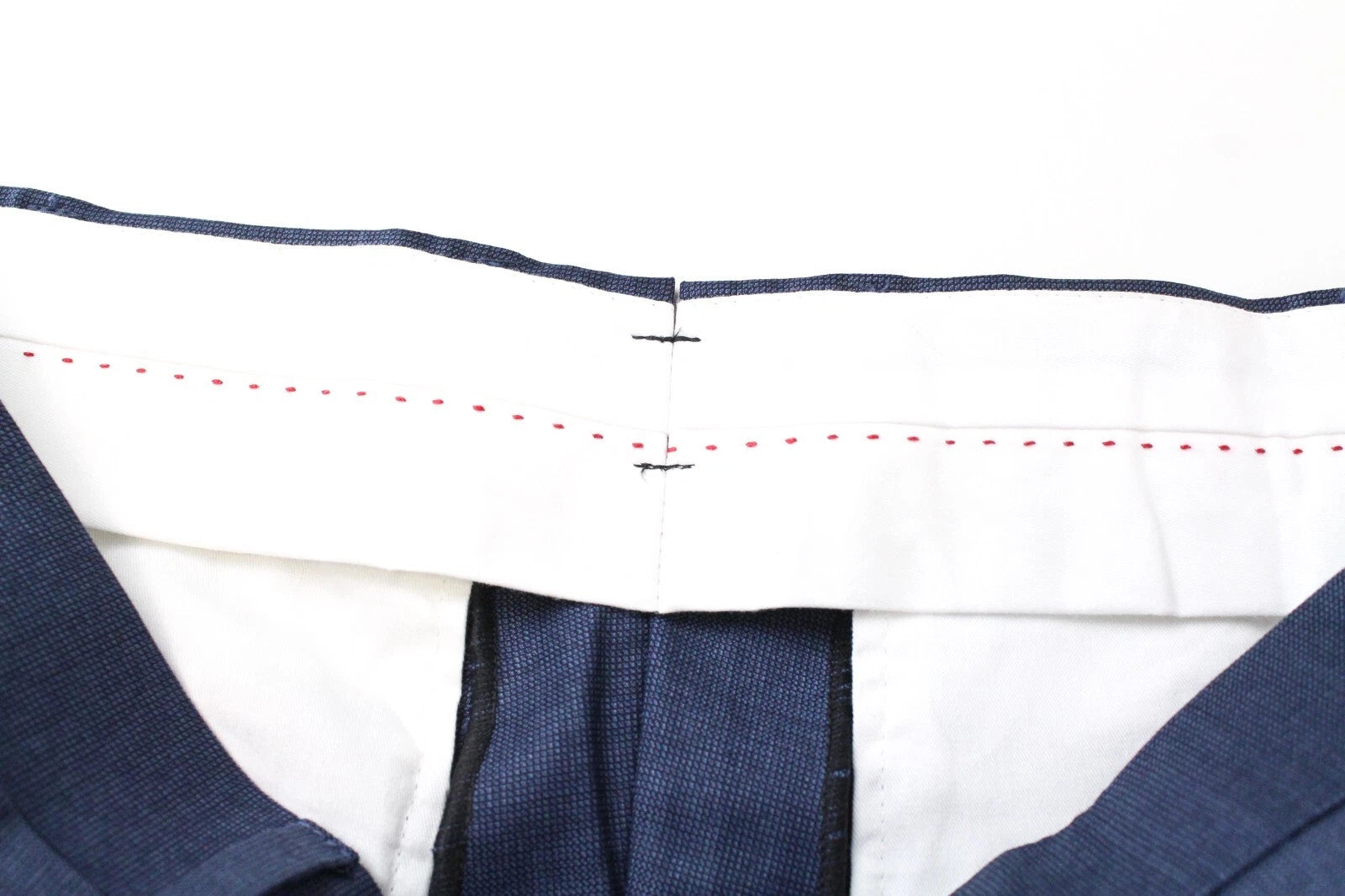 SUITSUPPLY Sienna Men's Trousers 42L Blue Pure Wool Pleated Formal Fit