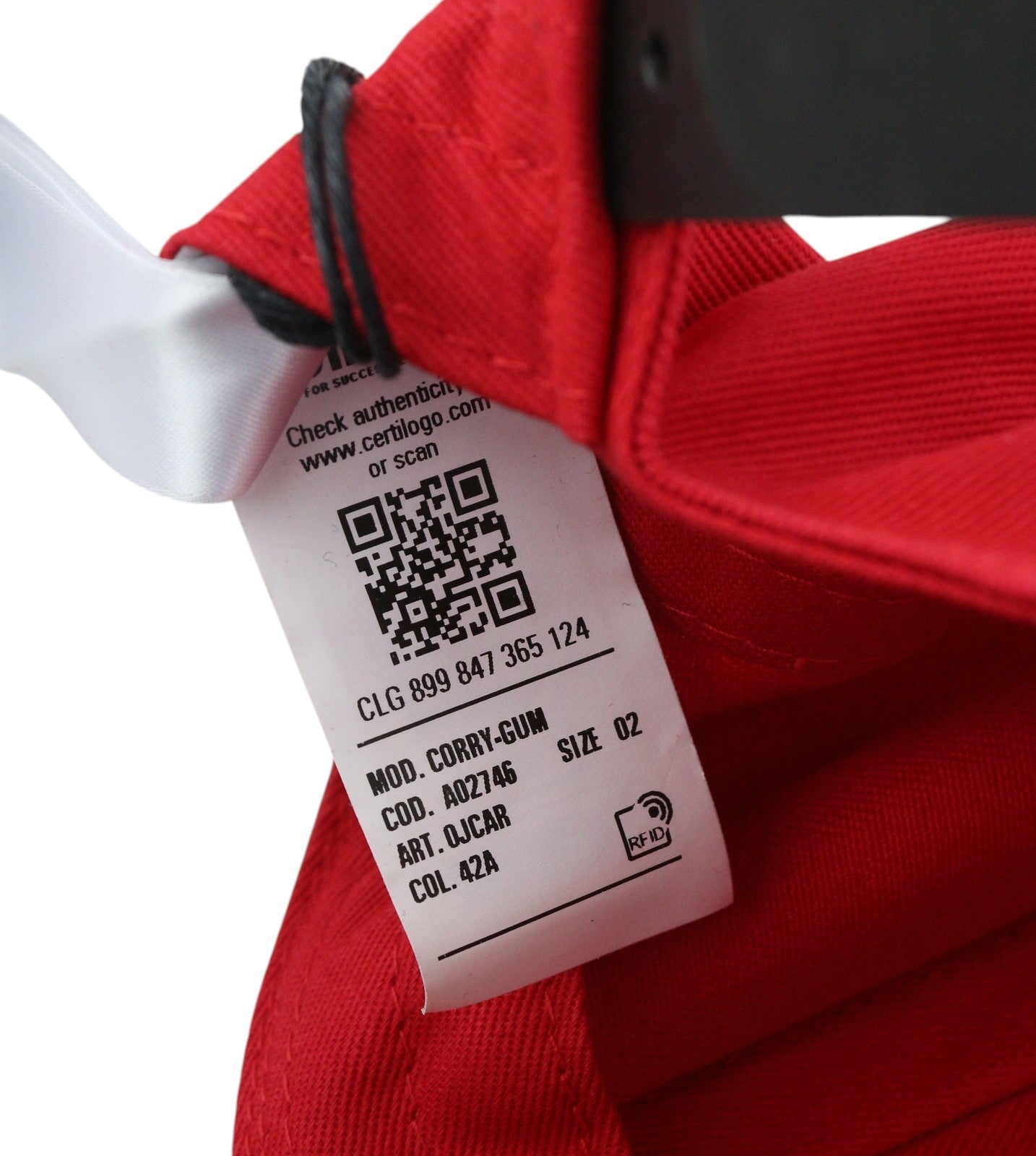 DIESEL Corry-Gum Men Cap OS Mid Red Baseball Cotton Patch Logo Casual Unisex