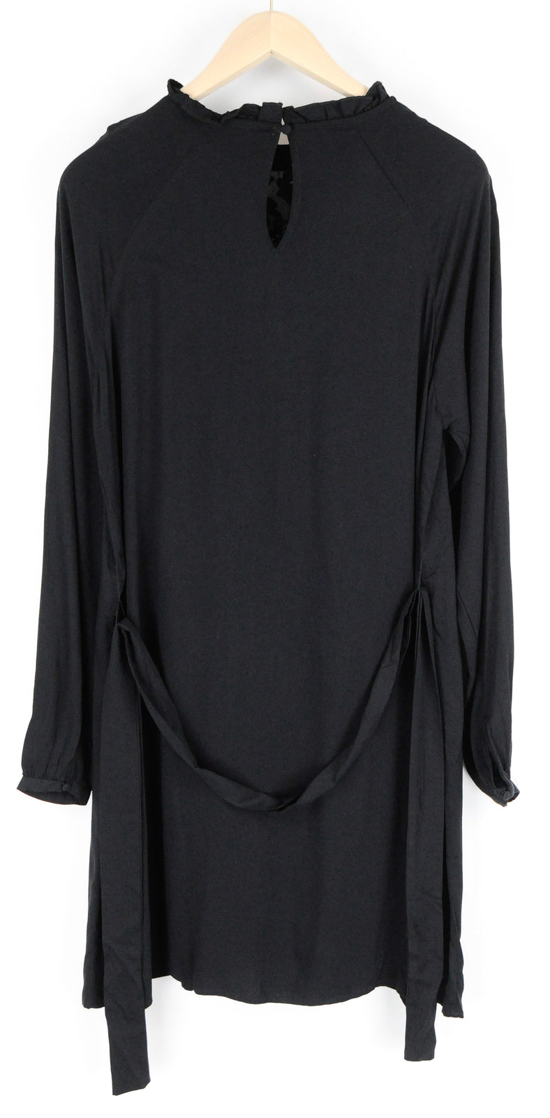 VILA Visuvita Women Dress EU40 Black Long Sleeve Laced Short Belted Tall Fit