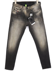 DIESEL D-Strukt Jogg 09B04 vyriški džinsai W30 Slim Stretch Logo Women's Black RRP 295 € 