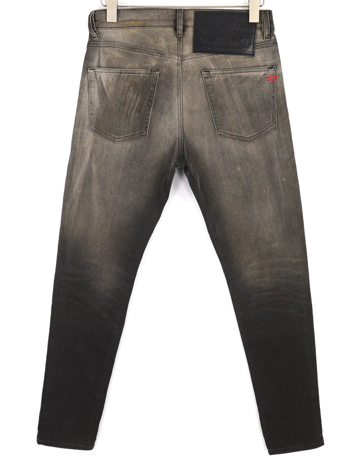 DIESEL D-Strukt Jogg 09B04 Men Jeans W30 Slim Stretch Logo Washed Black RRP€295